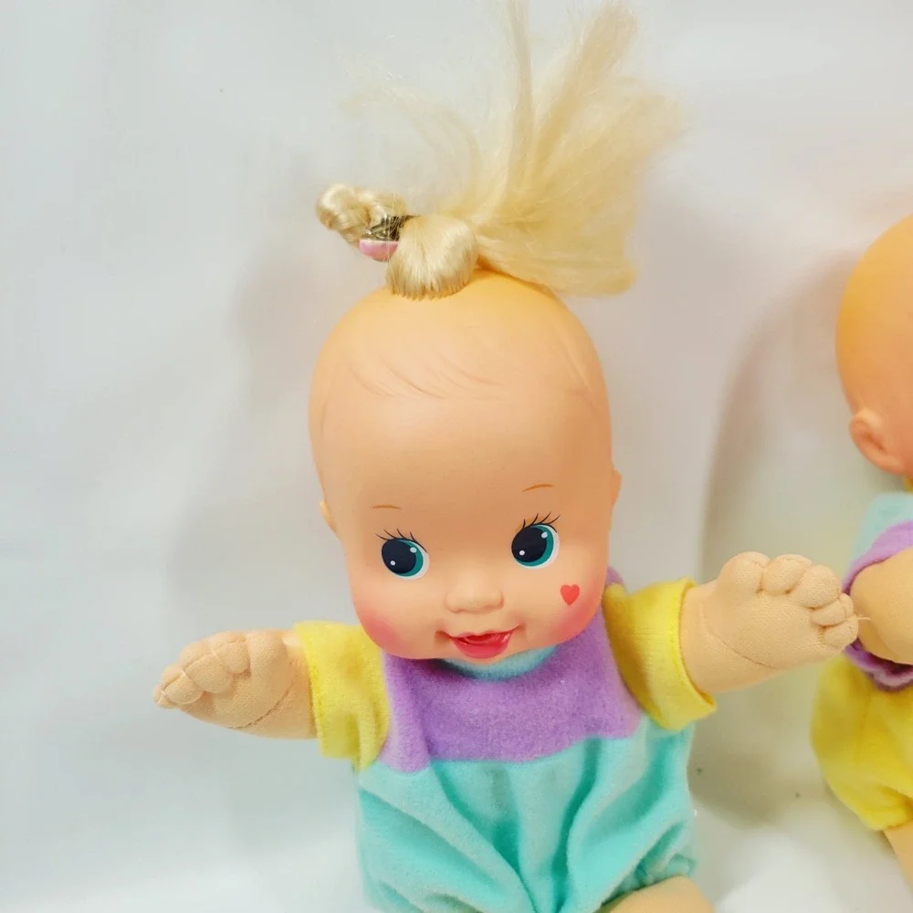 Vintage 1992 Magic Nursery Fuss n Giggle Baby Doll Triplets WORKS